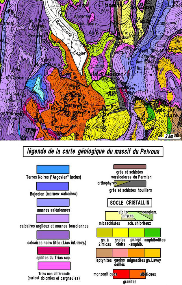 Carte géologique Villard-Reymond